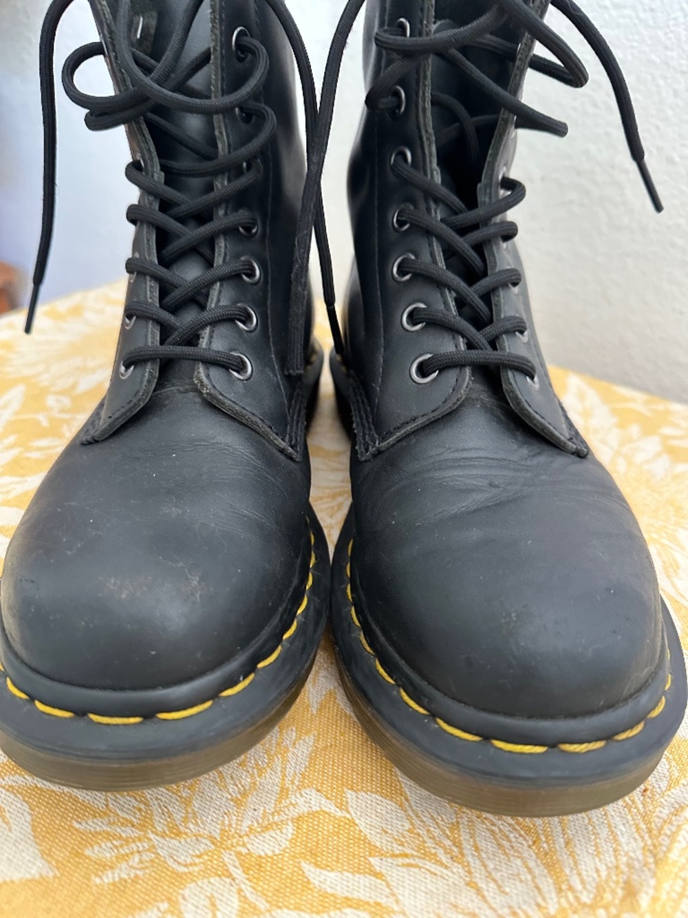 DR. MARINS BLACK 1460 Pascal LEATHER combat Dr. Martin sole Dr BOOTS - Picture 4 of 9